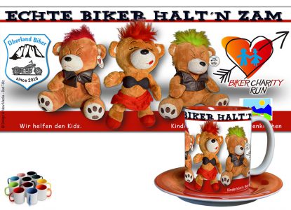 Panoramatasse Biker-Charity „Punker-Bärchen”